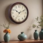 Bronze 9 Inch Wall Clock Silent Non Ticking