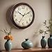 HYLANDA Wall Clock, 9 Inch Silent Non Ticking Classic Battery Operated Clocks, Decorative for Living Room, Bedrooms, Bathroom, Kitchen Office (Bronze)