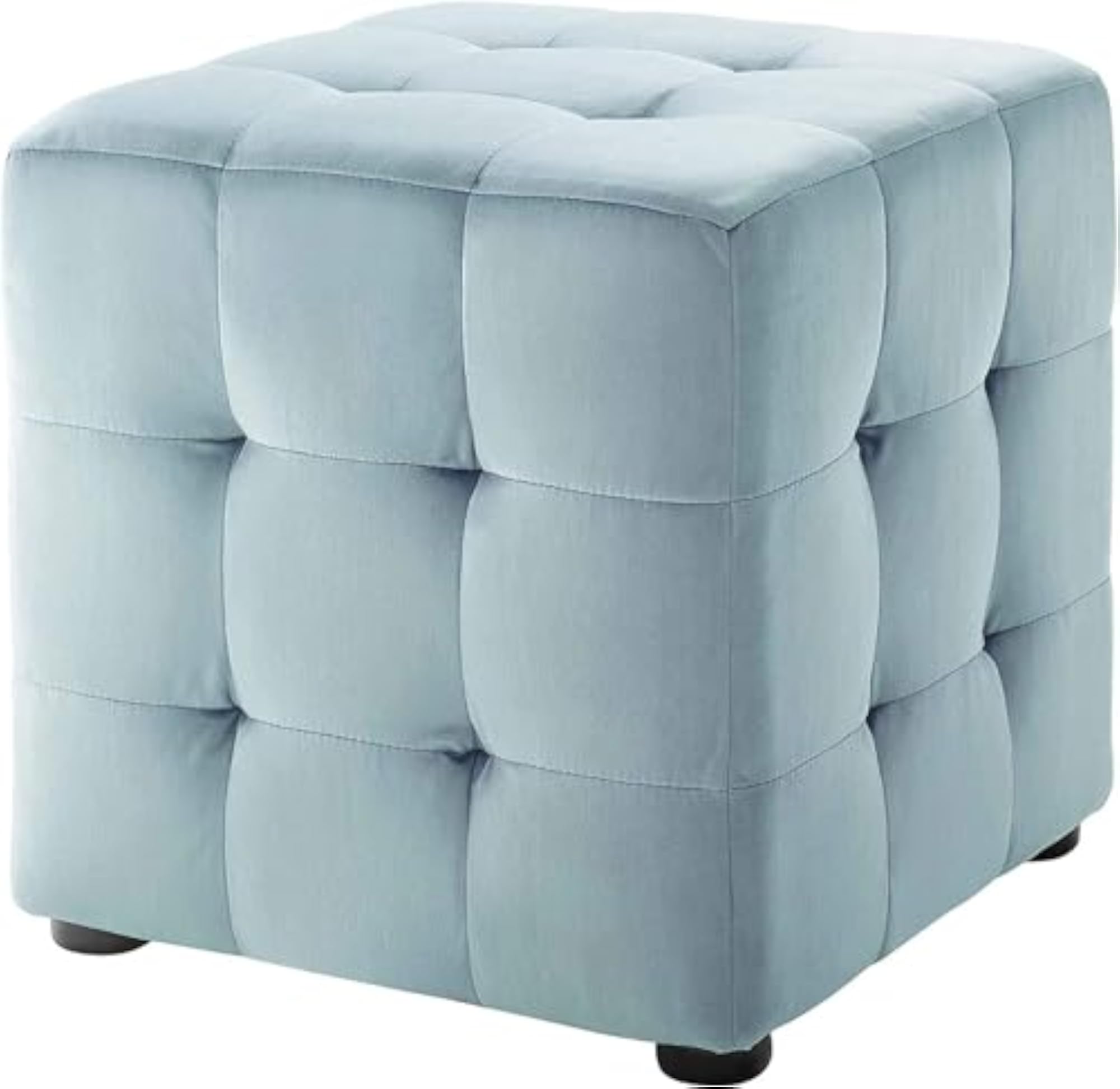Ottoman Stool for Living Room, Cushioned Sitting Square Pouffe