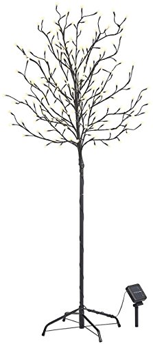 Lunartec Solar Baum: XL-Solar-LED-Lichterbaum mit 200 beleuchteten Knospen, 150cm, IP44 (Solarbaum Garten, Lichterbaum außen, Weihnachtsbaum)