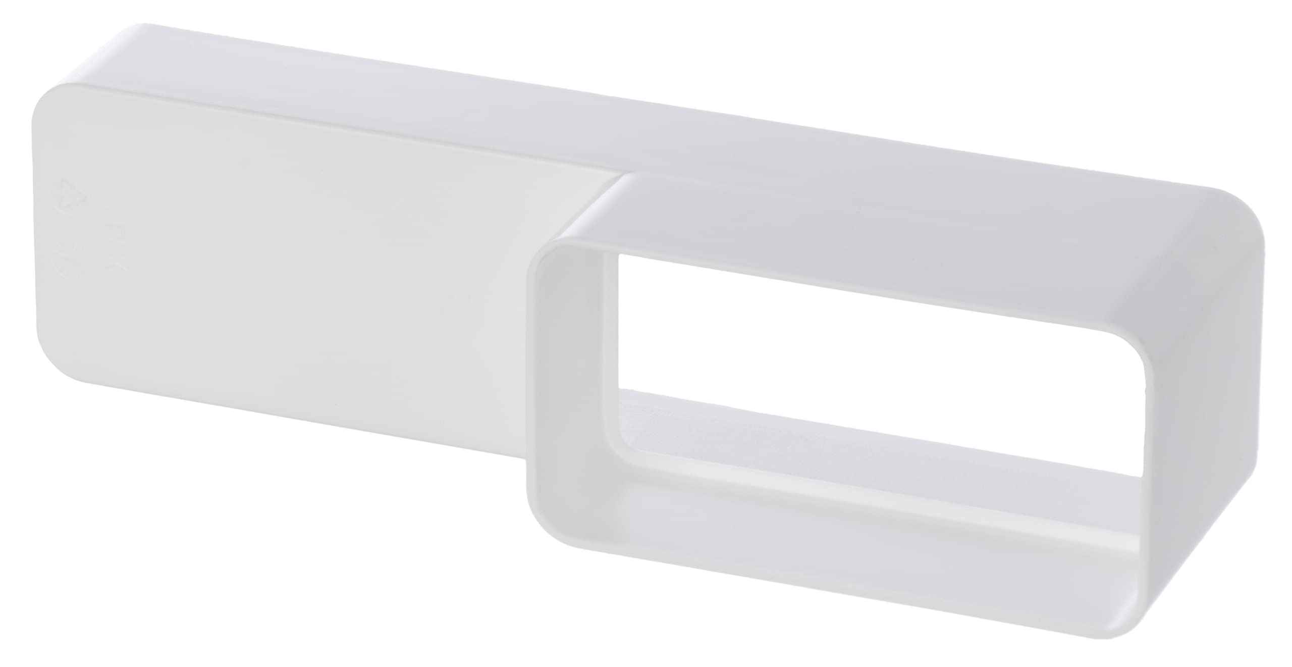 Lirast White 220X55mm - 110X55mm Rectangular Ducting Reducer - Flat Channel Connector Adapter
