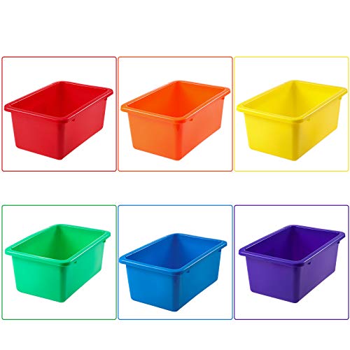 Zonon 12 Pieces Plastic Cubby Bins Office Kids Storage Container Kids Toy Storage Organizer Bins With 1 Pack Self Adhesive Label For Classroom (Mixed Colors,11.6 X 7.7 X 4.9 Inch) #TOP1