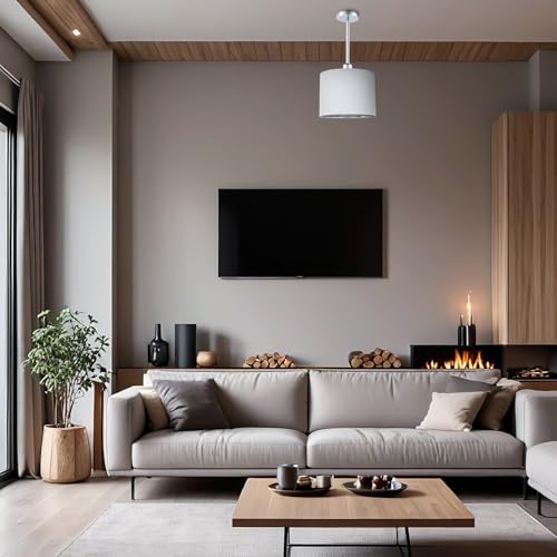 Happy Homewares Classic Polished Chrome Ceiling Light Fixture to Showcase Lamp Shades | 12cm x 33cm | Suitable for Lamp Shades with E27 Lamp Holder - Image 6