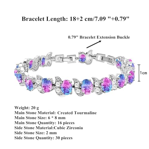 Image of LMXXVJ Fashion Tennis Bracelet Created Emerald White Gold Plated Charm Bracelet Gifts Jewelry for Women