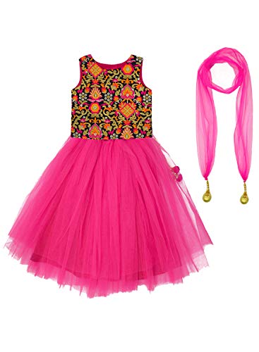 Image of A.T.U.N. (ALL THINGS UBER NICE) Girl's Synthetic Readymade Traditional Wear