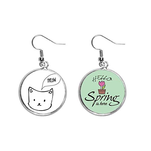 Pendientes de gato blanco Miau joyas de primavera colgante decorativo animal para diario