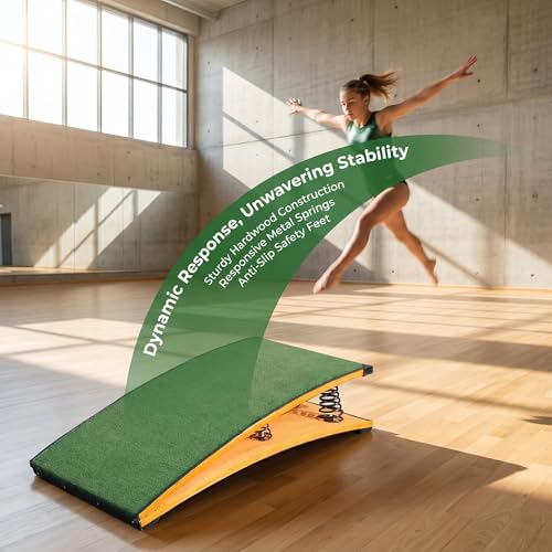 Heavy Duty Spring Board per l'allenamento di voltatura della ginnastica, 60x120cm superficie antiscivolo, 6 molle d'acciaio, piattaforma di legno durevole per gli atleti della scuola domestica