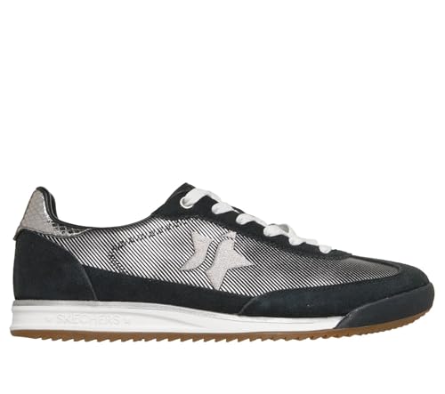 Skechers Baskets Skx 92-Perfectly Shimmered pour Femme, Noir/Argent, 39 EU