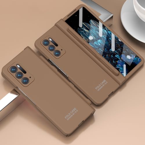 Coque Oppo Find N haut de gamme rigide marron à fermeture magnétique