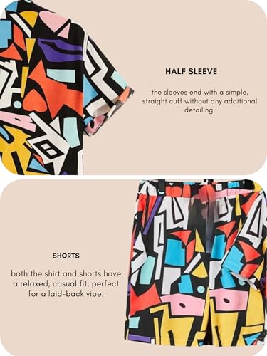 Image of LERIYA FASHION Co Ord Set for Men | Trendy Night Dress for Boys | T-Shirt and Shorts Combo for Lounge | Stylish Summer and Travel Wear | Men's Matching Two-Piece for Vacation