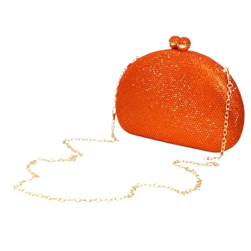 Image of UMREN Women Sparkly Rhinestone Evening Bag Crystal Clutch Purses Glitter Shell Shaped Handbag Wedding Prom Shoulder Bag