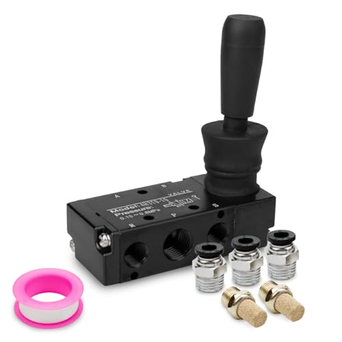 Valve pneumatique à commande manuelle 3/8 à levier bistable étanche - 2