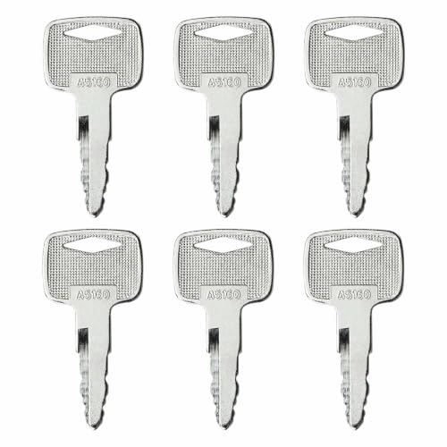 6PCS 91A07-01910 Ignition Keys A5160 Replacement for Mit-subishi CAT FG Series Forklifts