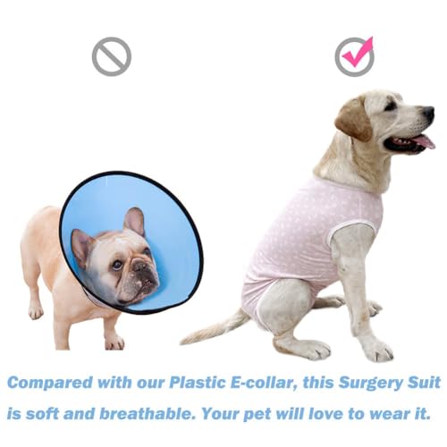 Image of Recovery Suit Post Surgery for Large Medium Dog, Spay Recovery Suit for Male and Female Dogs, Post Surgery Dog Onesie, Substitute E-Collar & Cone (Gray-3XL)
