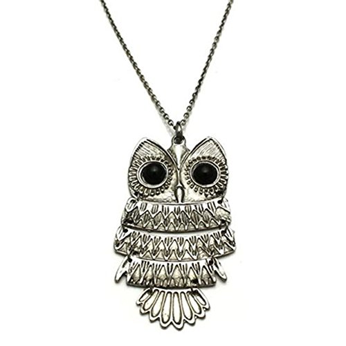 Luos Cultural Goods Vintage Large Owl Pendant Necklace