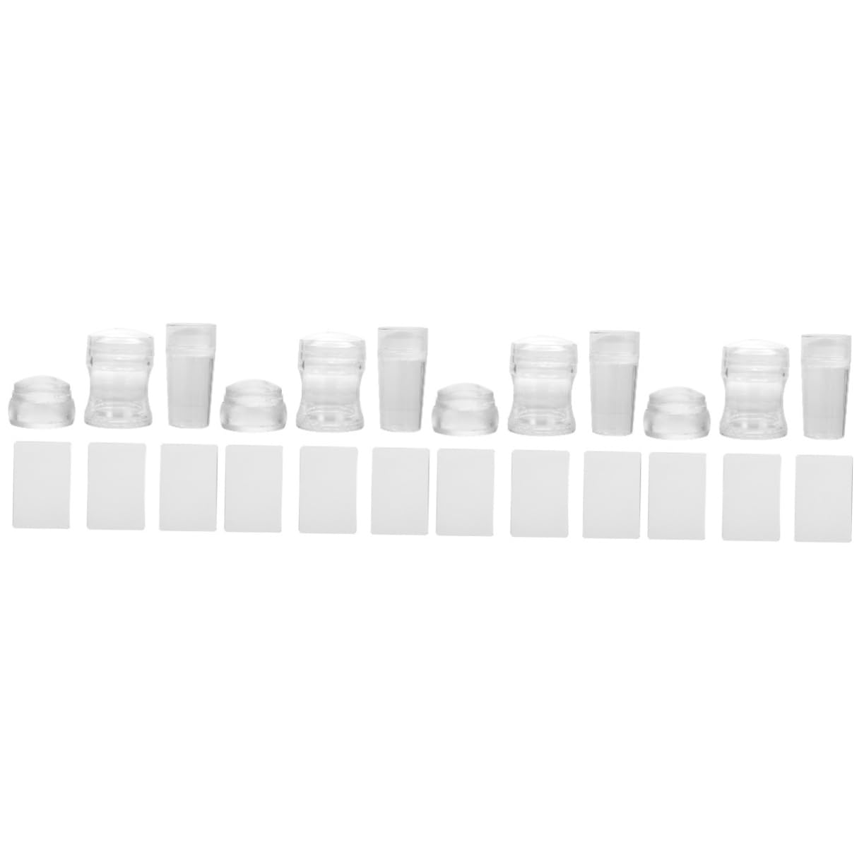 Housoutil 12sets Stampini Per Unghie Silicone Con Raschietti Strumento Per Manicure Art Timbratori e Raschietti Facile Usare e Portatile