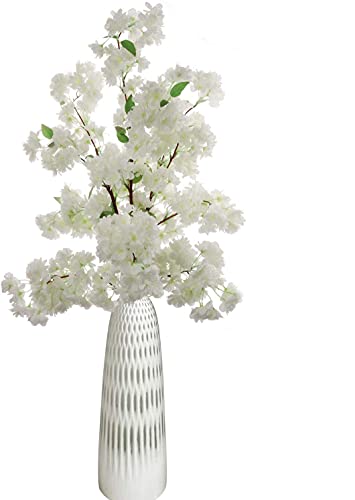 Larskilk White Cherry Blossom Flowers, Three 30 Inch White Blossom Stems, Wedding, Party, Event, Japan's National Flower #TOP27