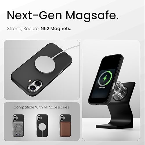 Image of CASEGEAR Silicone Snap Fit Back Cover Case Compatible with iPhone 17 | 8 Feet Drop Protection | Compatible with MagSafe | 360 Protection | Shockproof & Scratch Resistant | Midnight Black