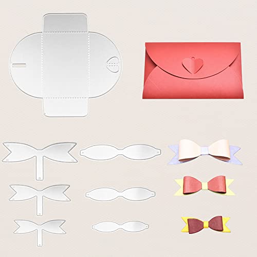 UTRUGAN Matrice de Découpe Enveloppe en Acier au Carbone avec 3 Styles Matrice de Découpe Nœud Papillon en Métal Outil Dies Pochoirs de Découpe pour Scrapbooking Carte Gaufrage Bricolage Artisanat Cover