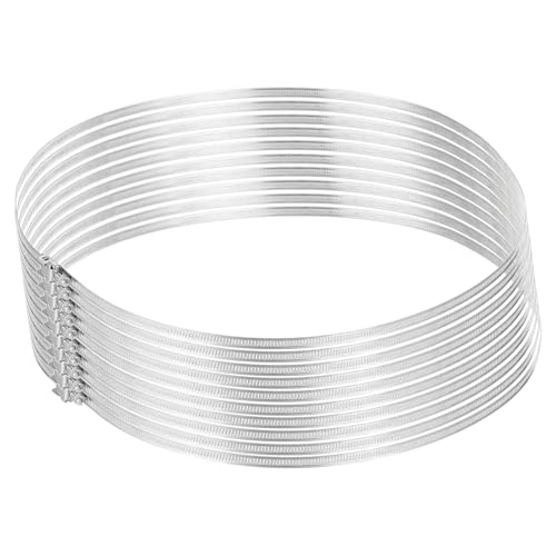 uxcell 15 Inch 430 Stainless Steel Duct Clamps, 10 Pcs Adjustable Hose Clamps with Worm Gear Pipe Clamp Air Duct Clamp for Flexible Ducting Heating Cooling Exhaust Ventilation