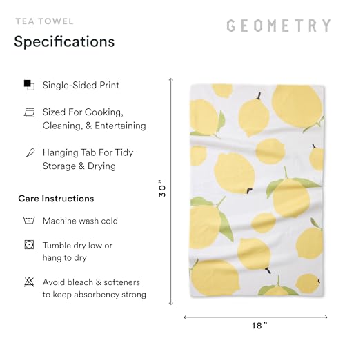 GEOMETRY Kitchen Tea Towels - Quick Dry Microfiber Dish Towels for Kitchen Sunny Lemons, 18" x 30" 1 Pack - image 6