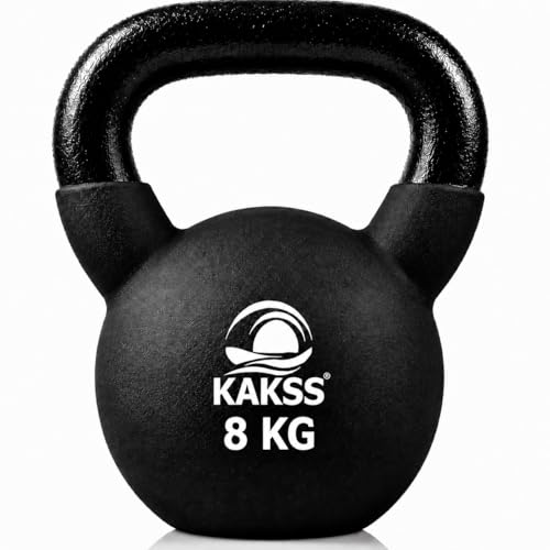 Image of Kakss Half Coating Neoprene Kettlebell (black, 8kg)