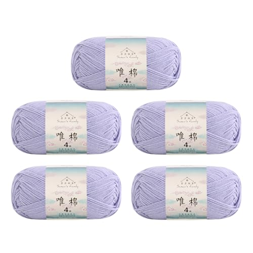 Susan's Family Combed Cotton 4 ply Yarn 5x50g-5Packs-95#Orchid Petal