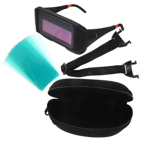 FIXOSHEE Lunettes de Soudage à Assombrissement Automatique avec Verres Enveloppants Protection Anti-Éblouissement Résistante à la Chaleur Légères et Confortables pour Soudeur Kit avec