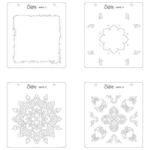 Sizzix Layered Stencils 4PK Mosaic Flowers by Jessica Scott, One Size - Image 2