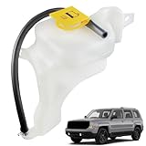 YzusGomumu Engine Radiator Coolant Overflow Reservoir Tank with Cap Compatible with 2007-2012 Dodge Caliber 2007-2017 Jeep Compass Patriot Replaces 603-631 5058156AI 5058156AE