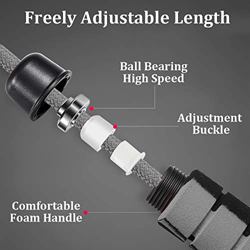 Weighted Jump Rope Heavy Speed Jumping Skipping Rope Workout Cotton 9mm Ball Bearing Non-Slip Cushioned Foam Handle for Crossfit MMA Cardio Stamina Boxing Endurance Strength Training Fitness Exercise - Thumbnail 7