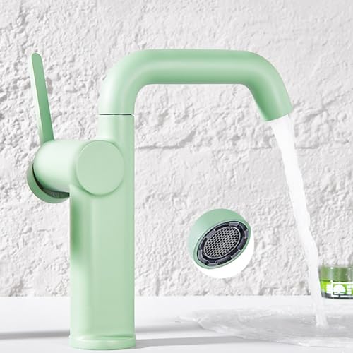 Robinet mitigeur vert pivotant à 360 degrés avec levier unique pour un contrôle précis