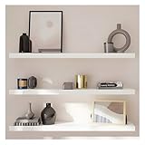 KITUL 3 Repisas Flotantes Modernas Minimalistas Melamina 80x20 Cm (Blanco)