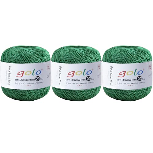 Image of golo 3 Balls Crochet Thread Size 20 Embroidery Thread Crochet Yarn for Hand 699