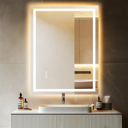 LED Bathroom Mirror with Dimmable Backlight and Anti-Fog