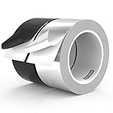 LLPT Aluminum Foil Tape 2 Packs 3.94 Mil 2' Width High Temp Heavy Duty Adhesive HVAC Sealing Hot...