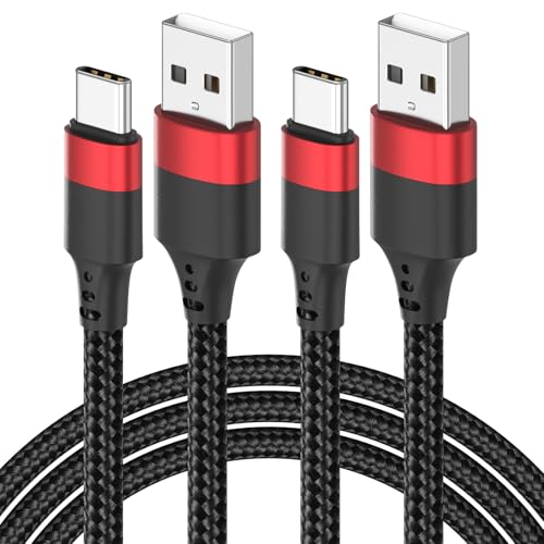 USB to USB C Cable 3ft, 2 Pack USB A to USBC Cable, Braided Type C Charger Cord 3A Fast Charging for iPhone 17 16 15 Pro Max, Samsung Galaxy S25 S24 S23, Google Pxiel 10 9, iPad Air Pro