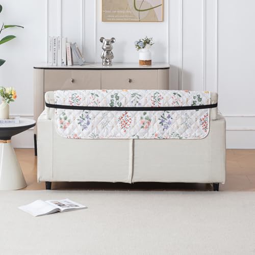 Image of House of Quirk 'Mughal Series' Anti-Slip Sofa Cover Mat with Pocket | Polyester Couch Protector for Pets, Kids & Spills (Baghe Bahar, 180x60cm, One Seater)