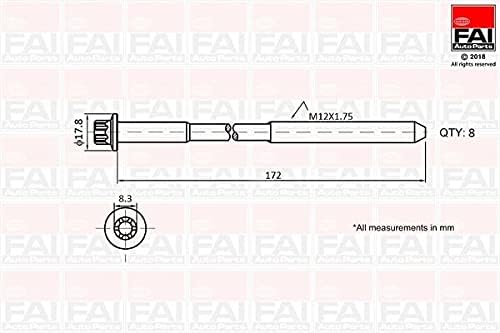 B1060 FAI HEAD BOLT (BOX OF 8) OE QUALITY
