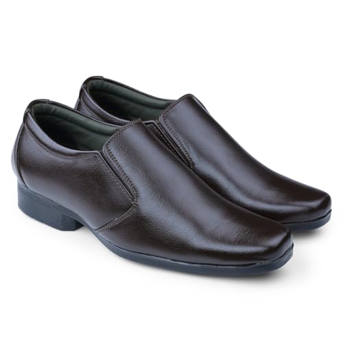 Image of DOCTOR EXTRA SOFT Men's Black Formal Shoes- Classic Office Business Dress Shoes, Slip On Style, Lightweight Cushioned Sole, Non-Slip Professional Work, Wedding,Party & Casual Footwear D-852