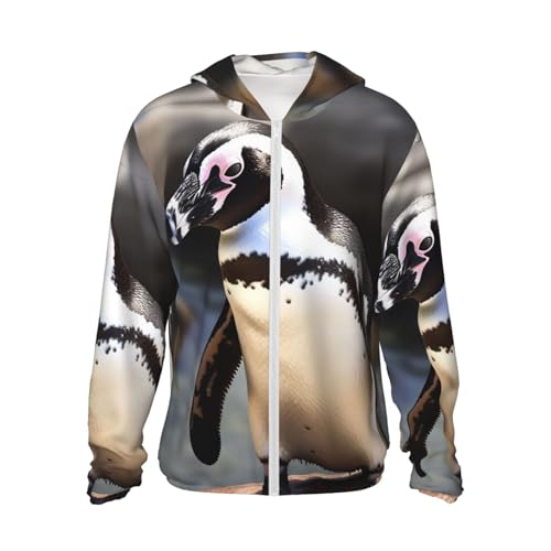 Sun Protection Hoodie Shirt African Penguin UPF 50+ Long Sleeve Outdoor Rash Guard for Men Women
