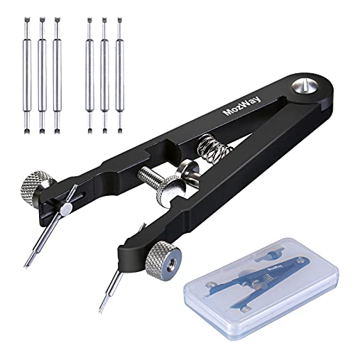 Watch Band Link Removal Tool Kit, Spring Bar Plier Tool Kit,for Watch Pin Removal and Band Replacement, Heavy Duty Aluminum and 6 Spare Fork