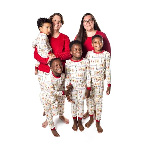 Burt's Bees Baby Baby Mens Family Christmas Pajamas Matching Sets-Organic Cotton PJs for Kids, Toddlers, Adults, Sweet Carolers, X Large