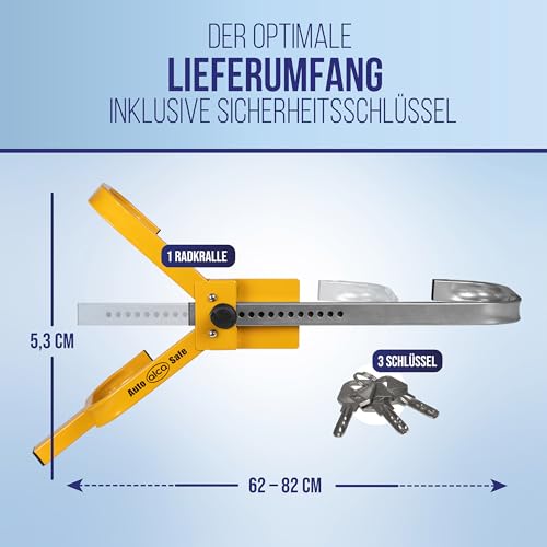 alca Radkralle Radklaue ausziehbar Tresor 13-16 Zoll Breite max 215mm mit Schlüssel