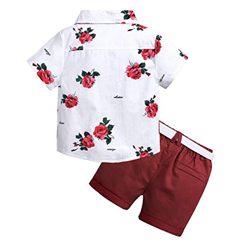 Image of MYGBCPJS 3Pcs Boy Handsome Outfit Set Plaid Shirt + T-Shirt + Suspender Jean Sets