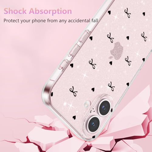 Coque iPhone 16 Plus à paillettes noire ZTOFERA antichoc - 6