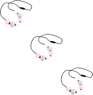 Toyvian Colar De Mordedor De Bebê De Silicone 3 Peças Brinquedos Infantis Colar Para Crianças Brinquedos Para Bebês Brinquedos Infantis Brinquedos Infantis Brinquedo Infantil
