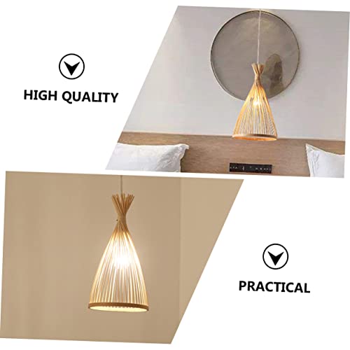 Betooky Bamboo Chandelier Chinese Lantern Woven Bamboo Light Classic Bamboo Chandelier Vintage Lantern Bamboo Lampshade Japanese Chandelier Led Light Cover Vintage Bamboo Pendant Light Zen #TOP2