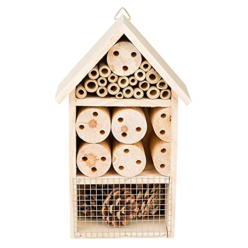 Smart Planet Hôtel à Insectes avec Support pour Votre Propre Jardin – Espace de Nidification comme Aide à la Surcharge des intempéries – Maison pour Insectes pour la Protection Naturelle des Abeilles