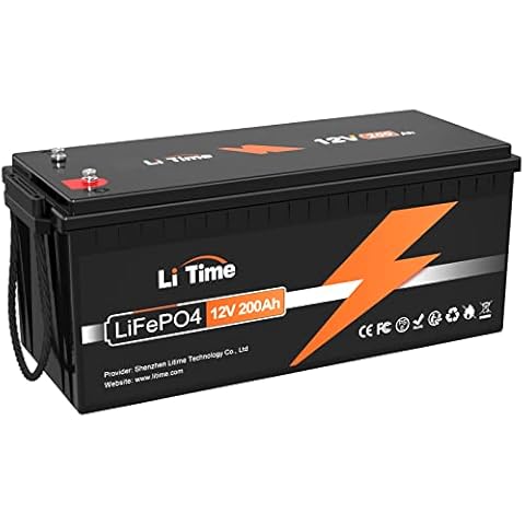 LiTime 12V 200Ah LiFePO4 Akku Batterie Wohnmobil 12V 200Ah Solar Akku, 2560Wh Deep Cycle Lithium Batterie, 100A BMS, 4000-15000 Zyklen,Perfekter Ersatz für SLA, AGM Batterie Cover